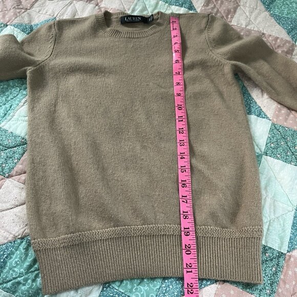 Lauren Ralph Lauren Sweater Womens S Brown Knit Crewneck Soft Lambswool Blend - Picture 5 of 6